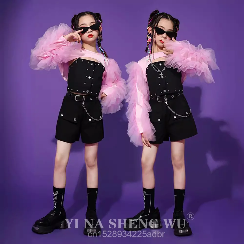 

K-POP Одежда для девочек, модель, экологически чистый подиум, модный детский подиумный костюм, детская одежда для джазовых танцев, костюм