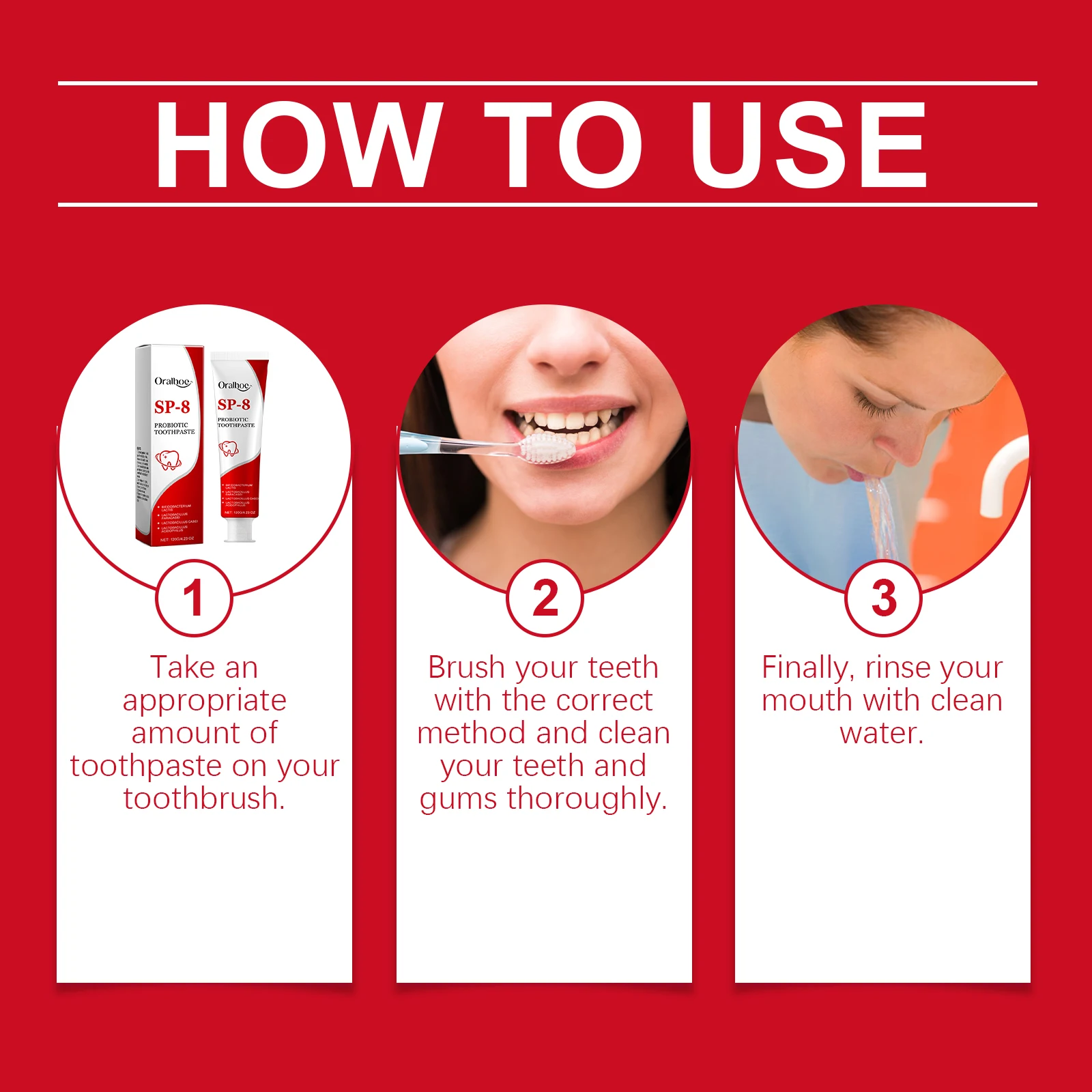Sp-8 Probiotic Toothpaste Whitening Tooth Remove Plaque Stains Teeth Whitener Oral Hygiene Clean Fresh Breath Dental Brighten