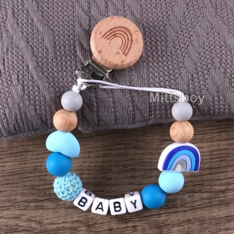 Custom Handmade Silicone Rainbow Pacifier Clip Gift
