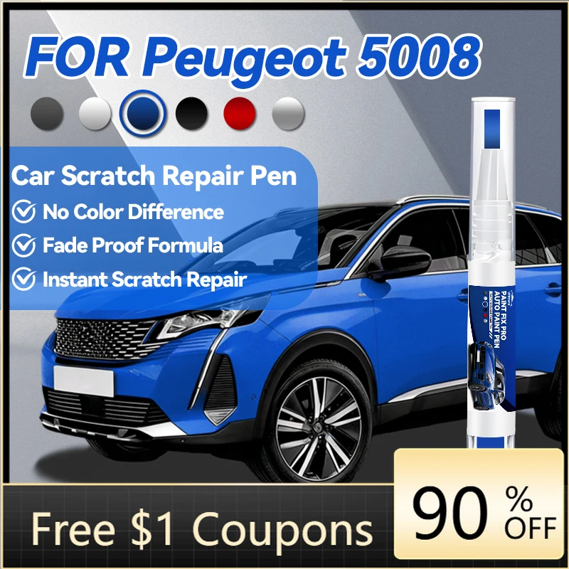 

Tool Car Accessories For Peugeot 5008 2017-2025 P84 Paint Repair Pen Touch Up Scratch Remover DIY Auto Accessories Black Whit