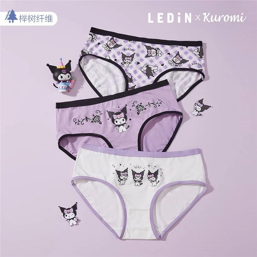 3pcs Kawaii Sanrio Cinnamoroll Kuromi Mymelody Sexy Women G-string Panties Cotton Underwear Pantys Femme Girl Underpants Thong