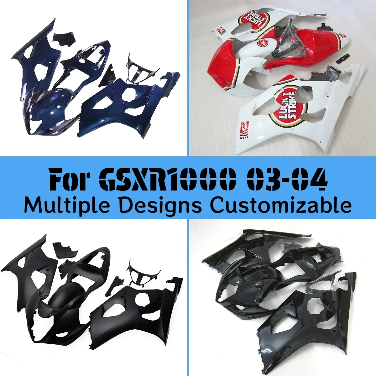 

Комплект крестообразного обтекателя Moto GSXR 1000 2003 2004, окрашенные из АБС-пластика, литье под давлением, подходит для GSXR1000 03 04
