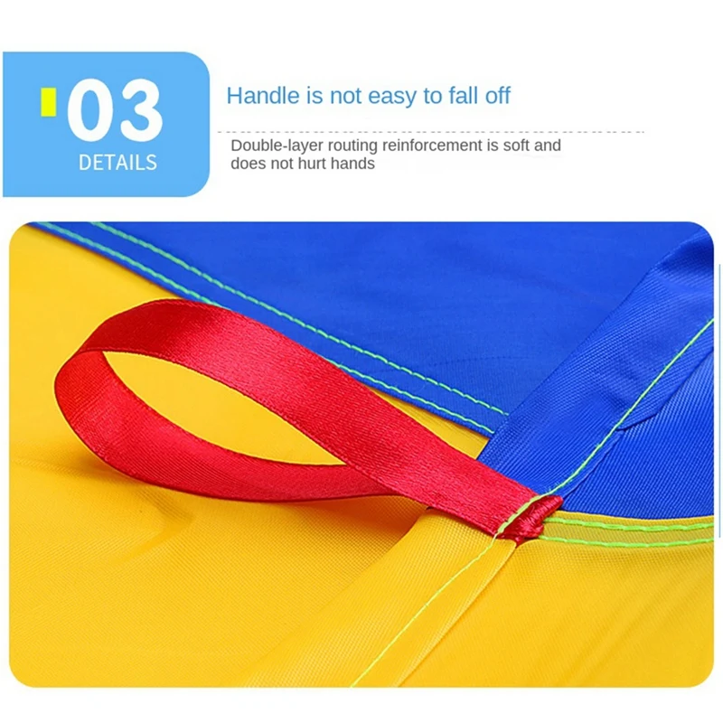 Kids Parachute Game, Rainbow Cloth Game Colorful Party Mat With Handles, Kids Outdoor Game Blanket