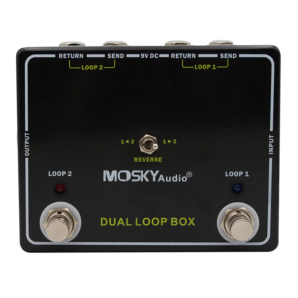 DUAL Reverse LOOP Box Versatile Functionality Guitar Effects Loop Tuner Output Current Supply Switcher Pedal Simplify Parts