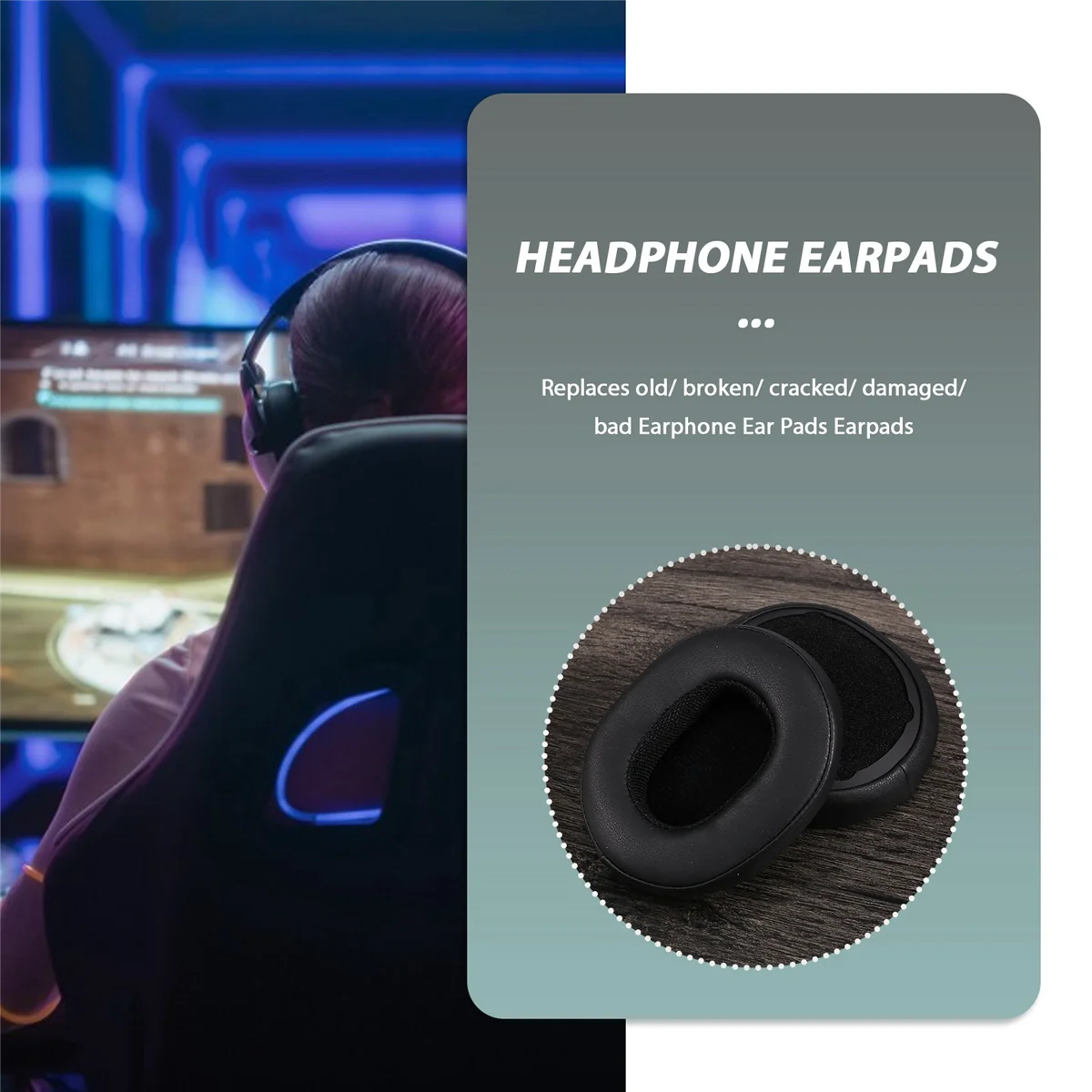ABKM 1Pair Earpad Cushion Cover for Skullcandy Crusher 3.0 Wireless Bluetooth Headset
