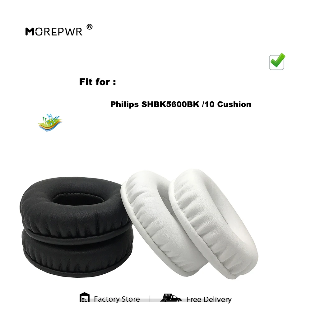 Morepwr New Upgrade Replacement Ear Pads for Philips SHBK5600BK /10 Cushion Headset Parts Leather Cushion Velvet Earmuff Sleeve