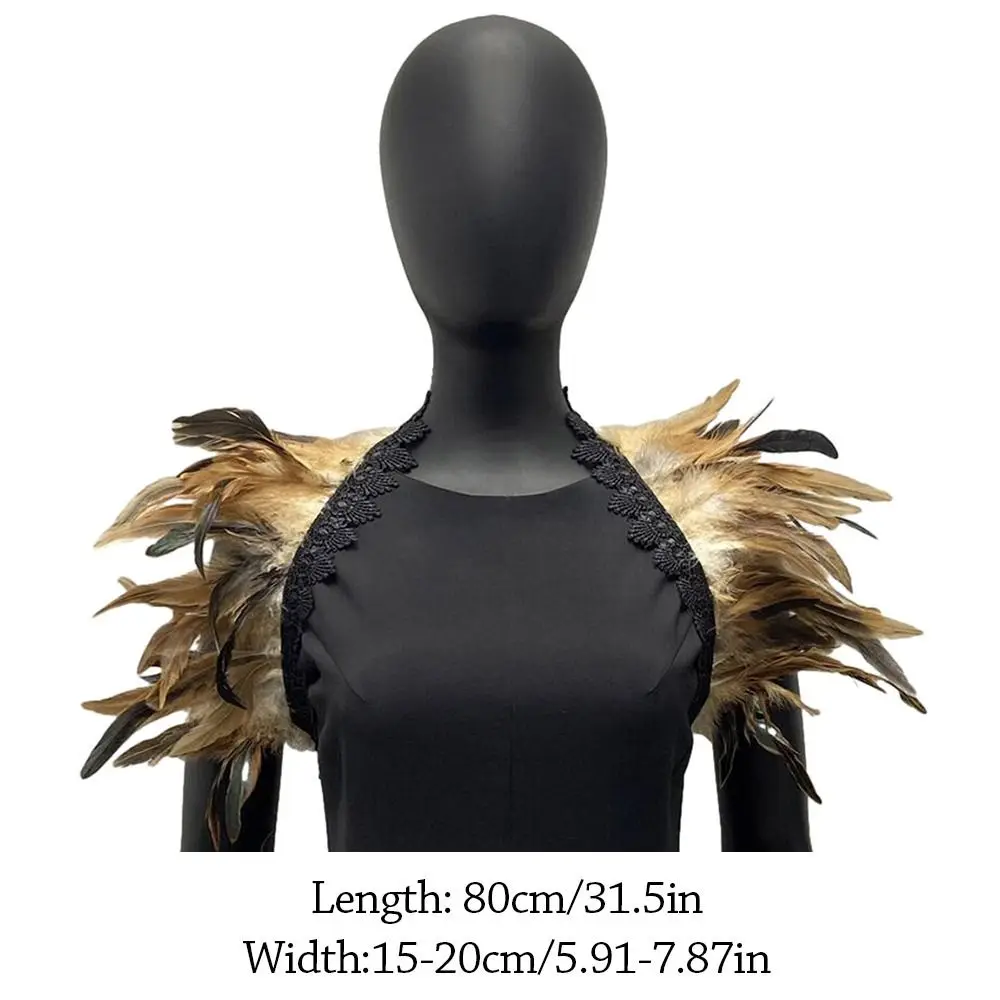 Gothic Natural Feather Shawl Feather Scarf Halloween Carnival Party Costume Role Play Holiday Party Bar Stage Costumes Props