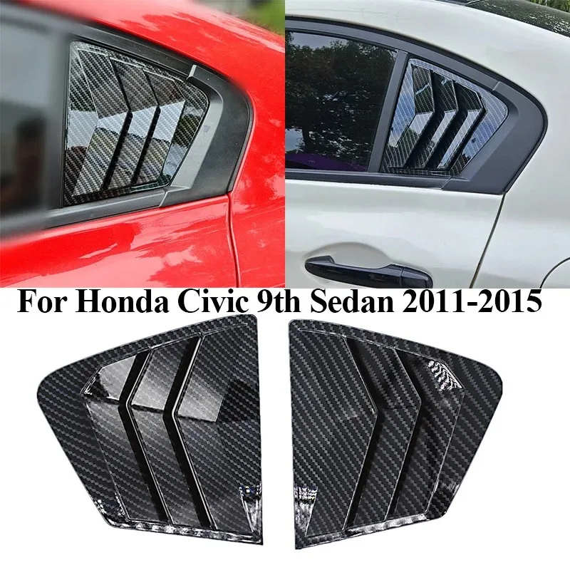 

Car Rear Window Louver Shutter Cover For Honda Civic 9th Sedan 2011 2012 2013 2014 2015 Side Vent Blind Trim Sticker Accessories