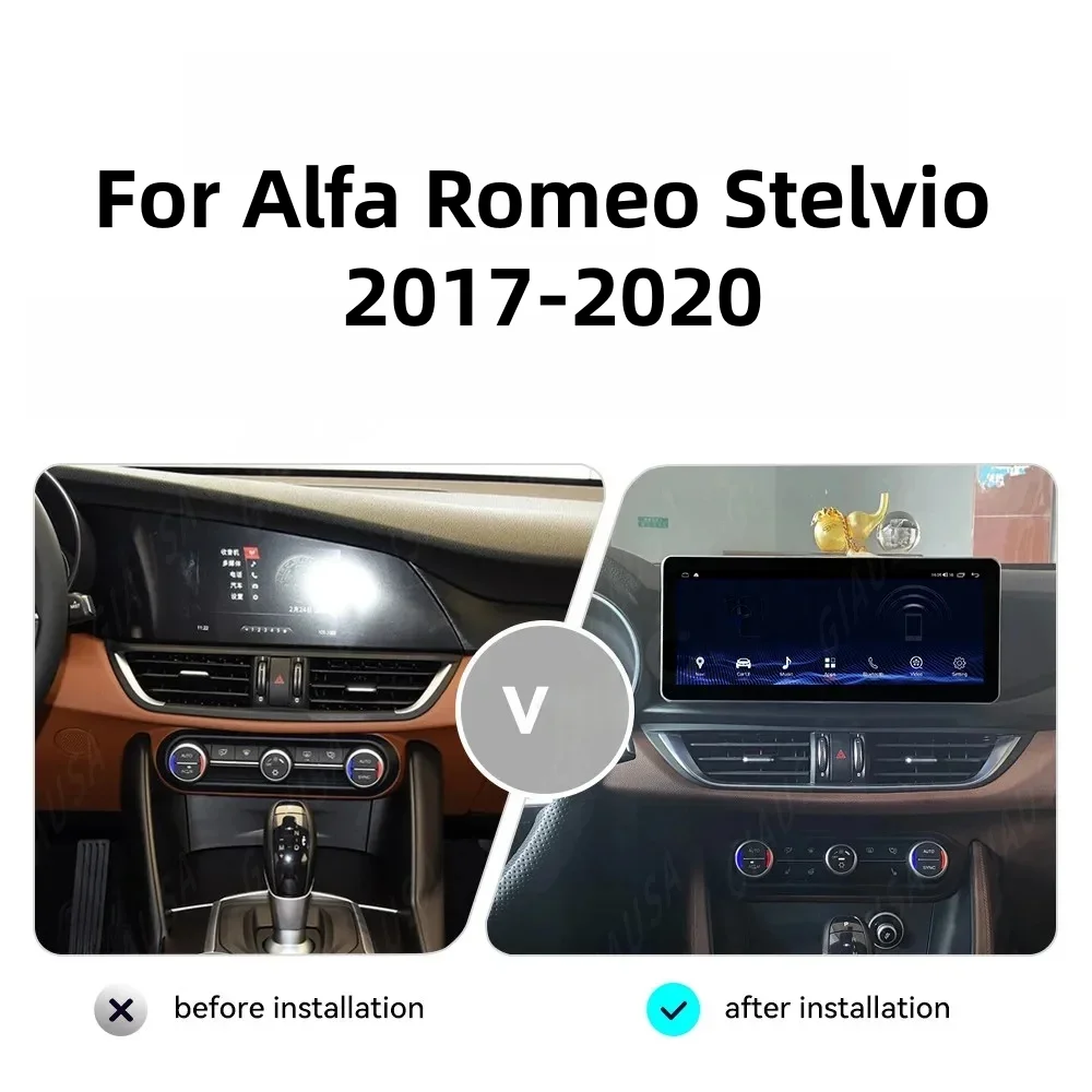 Car CarPlay Screen Android Radio For Alfa Romeo Giulia Stelvio 2017-2020 Multimedia Stereo Video Player BT FM Head Unit 12.3INCH
