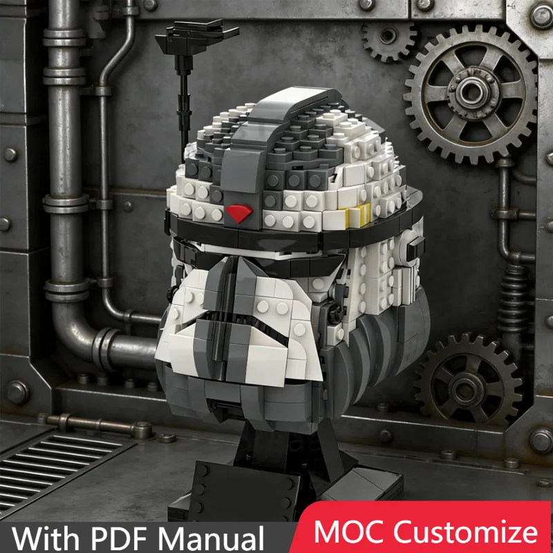 

1370 деталей, модель шлема Wolfpack MOC, модульный конструктор, простая развивающая модель, DIY-игрушка для мальчиков, подарок для сборки