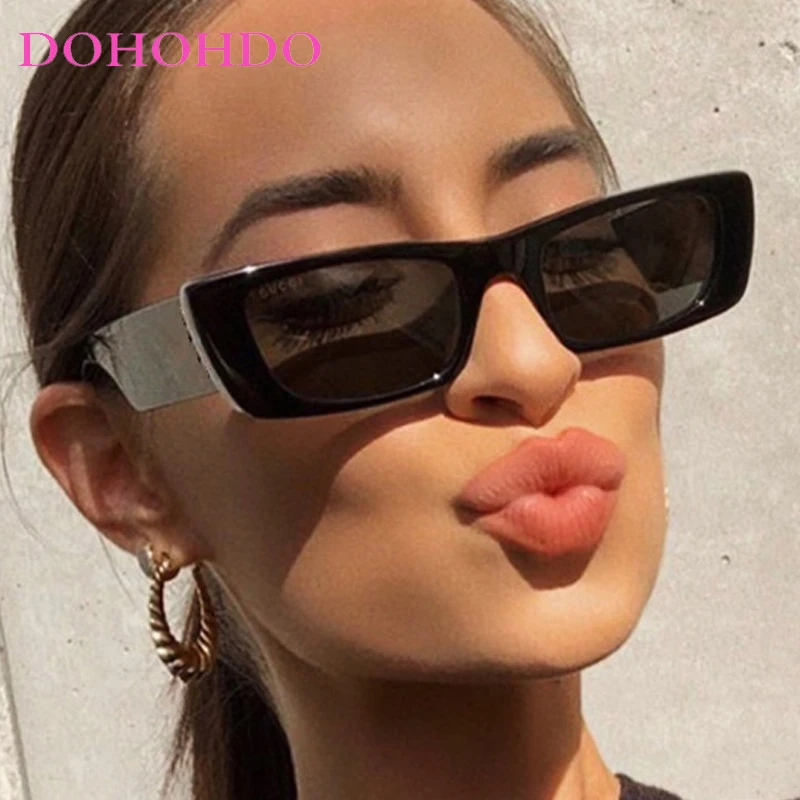 

Cyberpunk Small Frame Rectangle Sunglasses Women Men Vintage Brand Designer Beach Party Trendy Street Photography Shades UV400