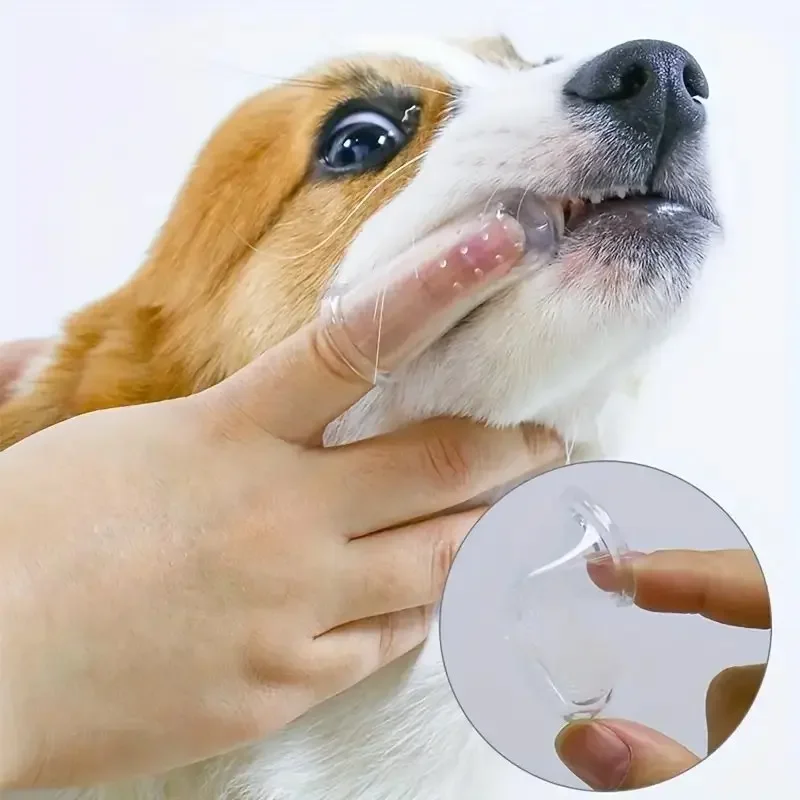 30/1PC Pet Teeth Cleaning Fingerbrush Soft Finger Cots Toothbrushes for Dog Cat Puppy Tooth Brush Cat Cleaning Tool Pet Supplies