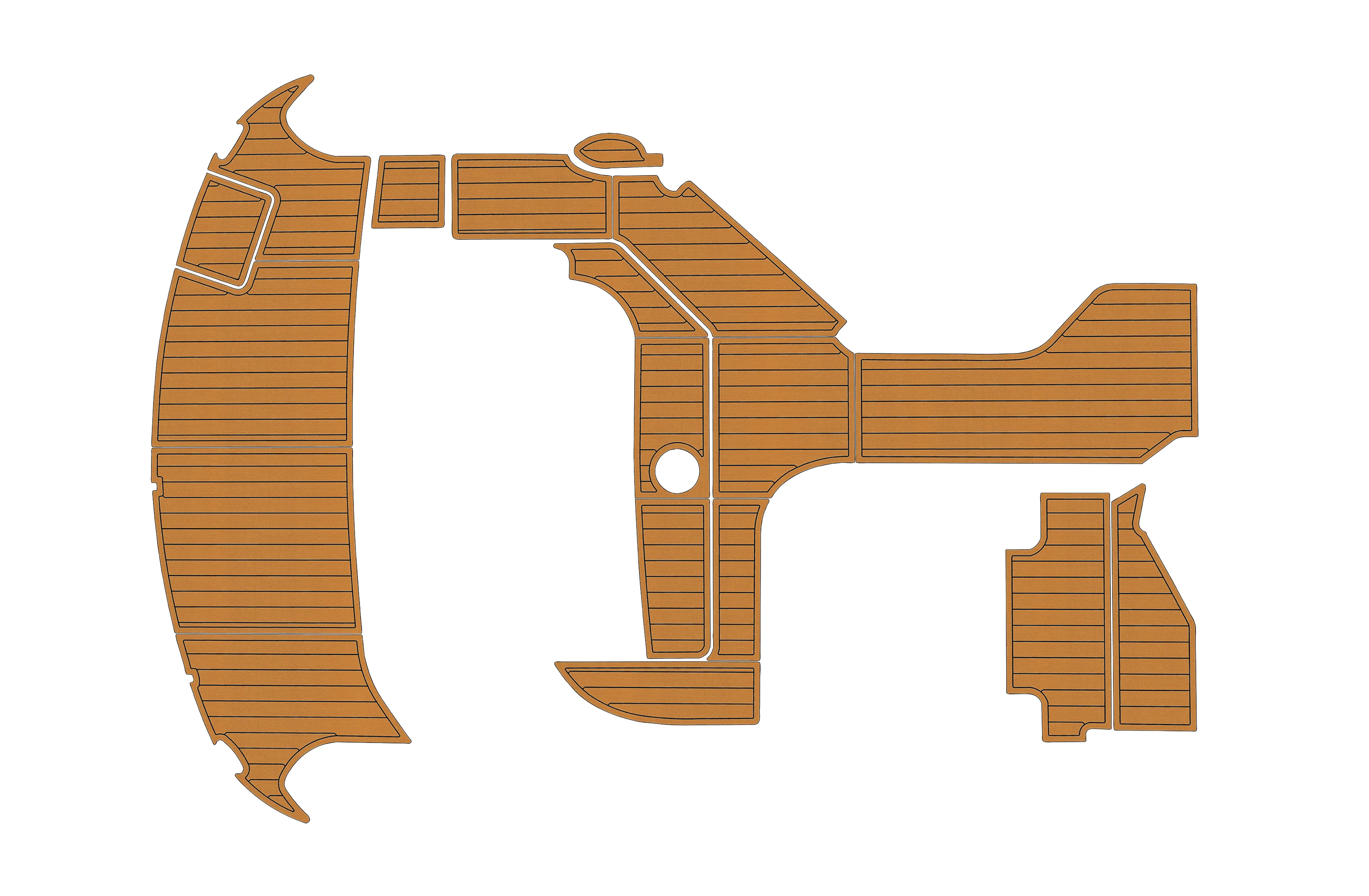 Eva foam Fuax teak seadek marine floor For 2007-2008 Rinker Cruiser Express 350 Cockpit Swim platform 1/4