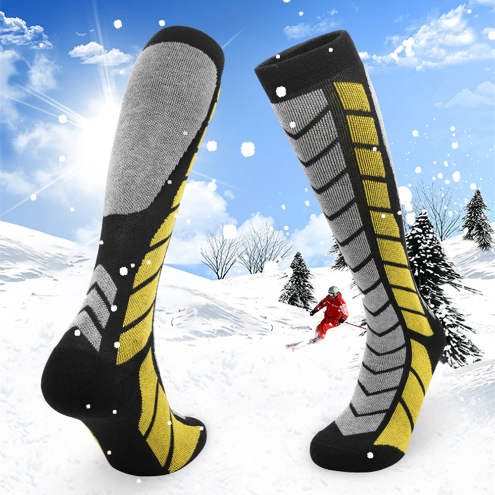 

Зимние мужские и женские молодежные теплые лыжные носки, утепленные мягкие шерстяные носки для катания на сноуборде, катания на коньках, удобные спортивные чулки на открытом воздухе