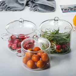 High Borosilicate Glass Soup Pot Household Kitchen Glass Stewing Pot Instant Noodle Bowl
