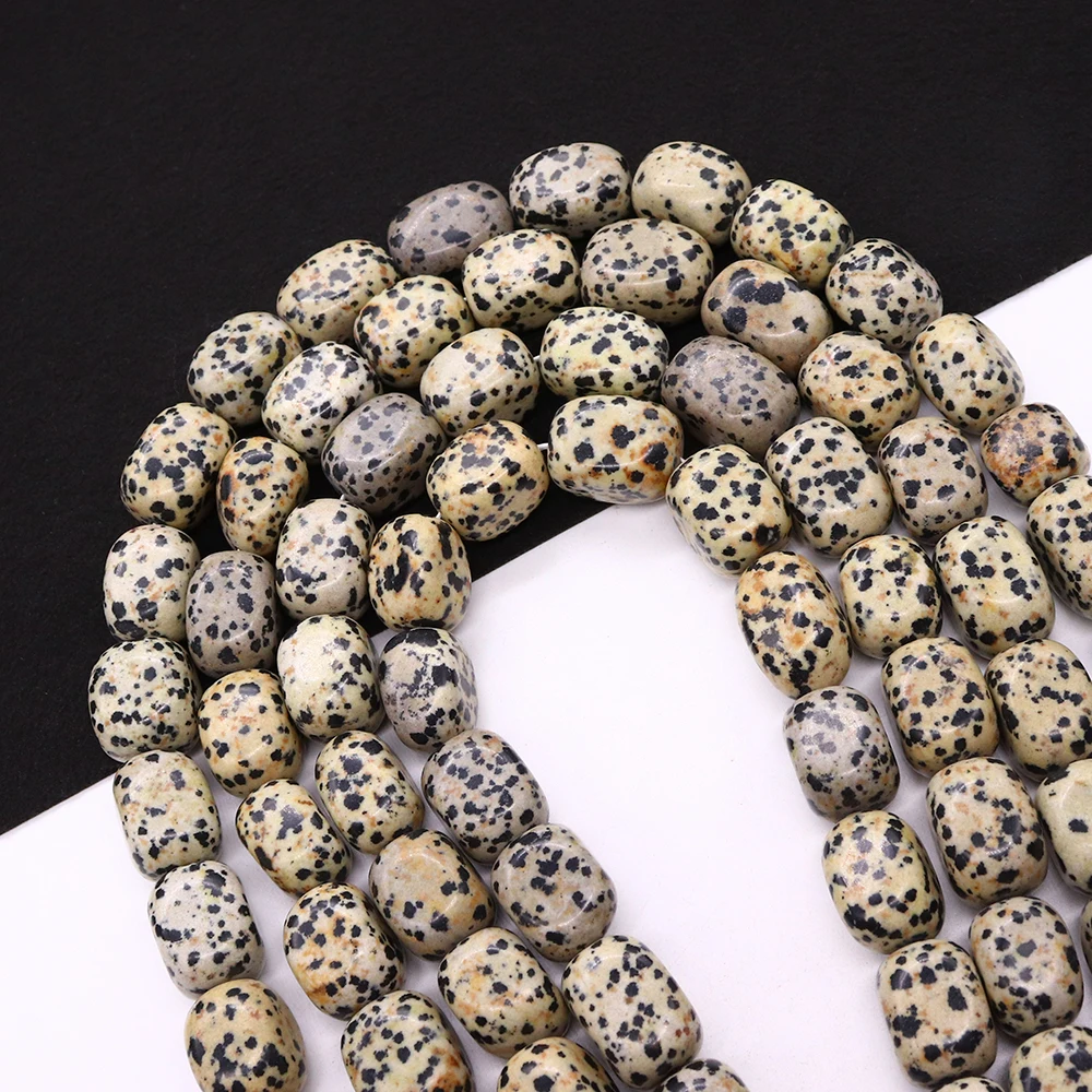 

Irregular Natural Dalmatian Jasper Bead Polished Semi-Precious Stone Straight Hole Necklace Bracelet Handmade Materials 1 Strand