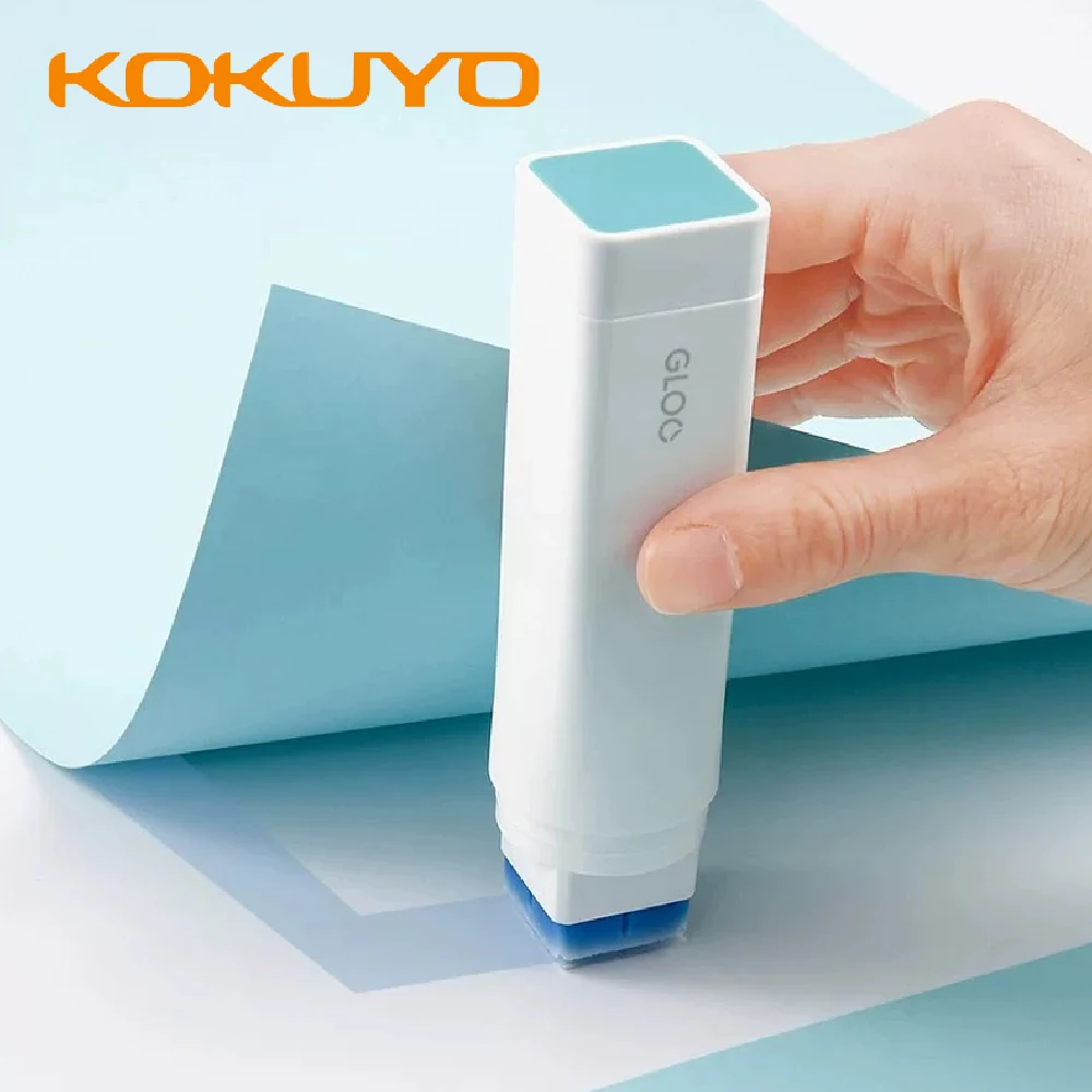 2 шт. KOKUYO GLOO Твердый клей-карандаш для студентов, портативный, с прямым углом наклона, высокая вязкость, меняющий цвет, для детского творчества и офиса, клейкие принадлежности