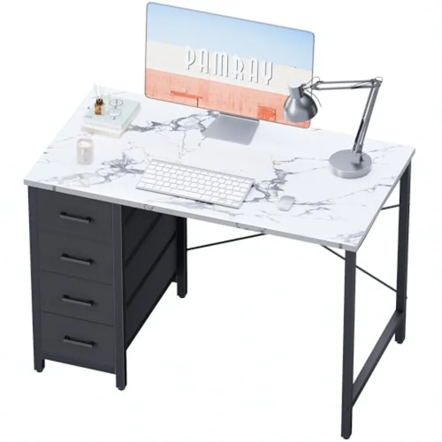 32 Inch Computer Desk with 4 Drawers Small Office Desk for Home Bedroom Study Writing Simple Modern Computer Table