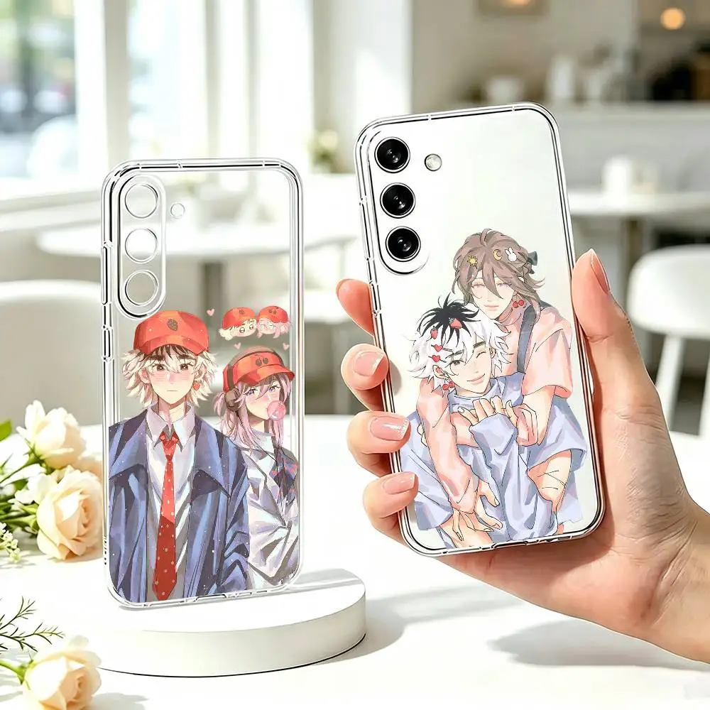 C-Cherry Crush Sweet Pastel Romance Phone Case For SamsungA10,12,20,21S,30,31,40,50,51,52,70,71 Transparent Cover