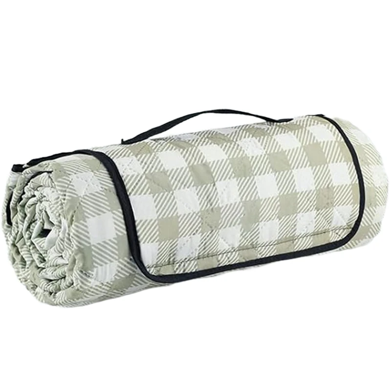 

Picnic Outdoor Blanket, 80x80Inch Waterproof Foldable Blankets Gingham Picnic Mat for Beach, Camping Grass Lawn Park-AD23