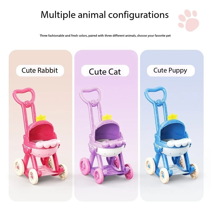 1 pcs Cute Pet Stroller Stroller Toy for Kids, Gifts for Kid 3 4 5 Year Old Kids Toys