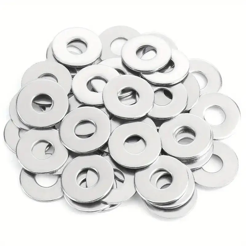 180PCS Stainless Steel Flat Washers M2-M10 Assorted Sizes with Storage Box O-Ring Fasteners Polished Surface for Installation