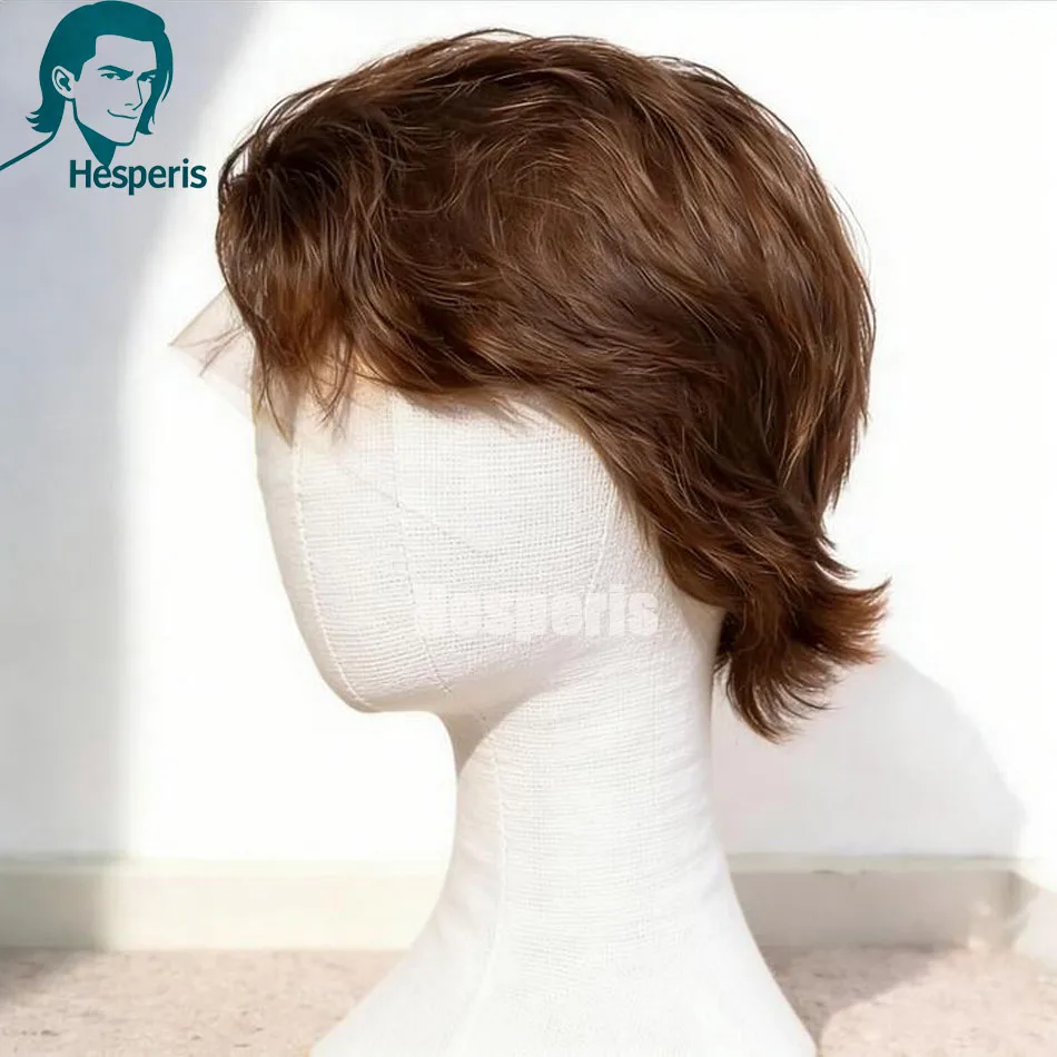 

Hesperis Pre-Plucked Brazilian Remy Full Lace Wig for Men Gluless Short Pixie Cut Human Hair Wig Natural Looking Lace Male Wig