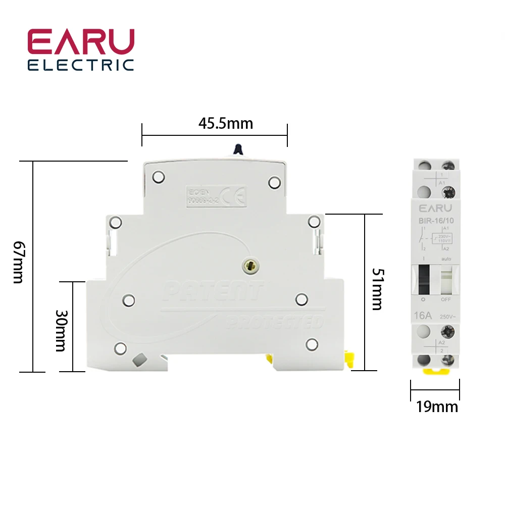 16A AC230V DC110V 24V Dual Voltage Impulse Relay Household Electric Pulse Control Relay Auto Control Relay for Lighting Circuit