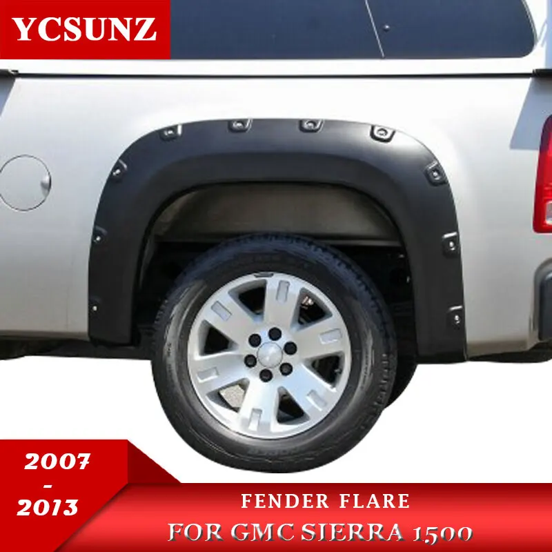 Wheel Arch Mudguards Fender Flares For GMC SIERRA 1500 2007 2008 2009 2010 2011 2012 2013 With Bolt Nuts Pickup Truck Ycsunz