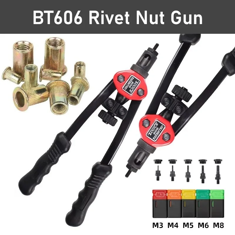 Manual Rivet Nut Gun Household Riveting Tools, Metric Nuts Insert Manual Riveter Rivnut Tool for M3 M4 M5 M6 M8