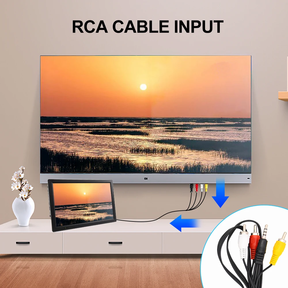 14" Portable Digital TV DVB-T2 ATSC ISDB Digital Analog Car Television Player Wireless Screen Share Miracast HDMI Video Player