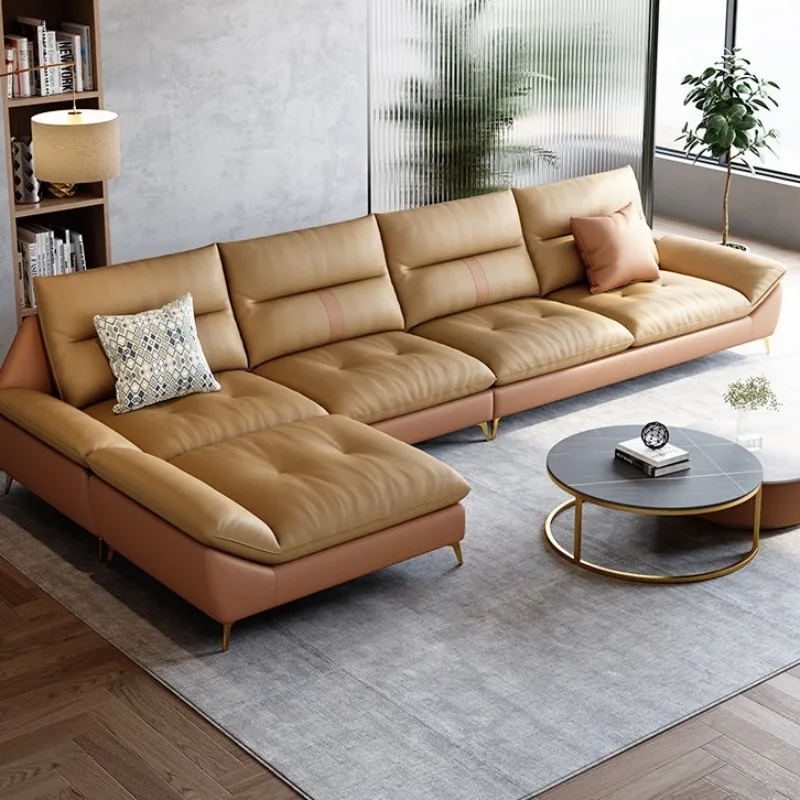 Nordic modern living room small apartment technology cloth leave-in combination, multi-person sofa villa area model room