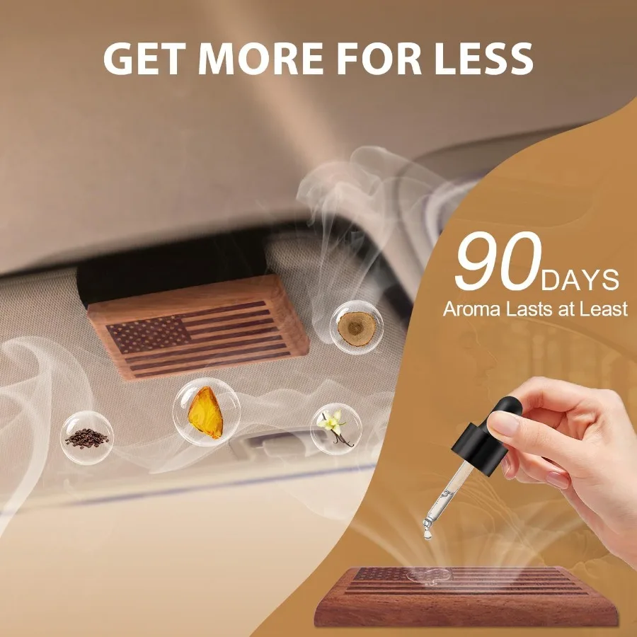 معطر هواء للسيارة يدوم طويلاً للرجال والنساء لمدة 90+ يومًا مع عطر من خشب الصندل الحار يتضمن عبوات 2 × 8 مل