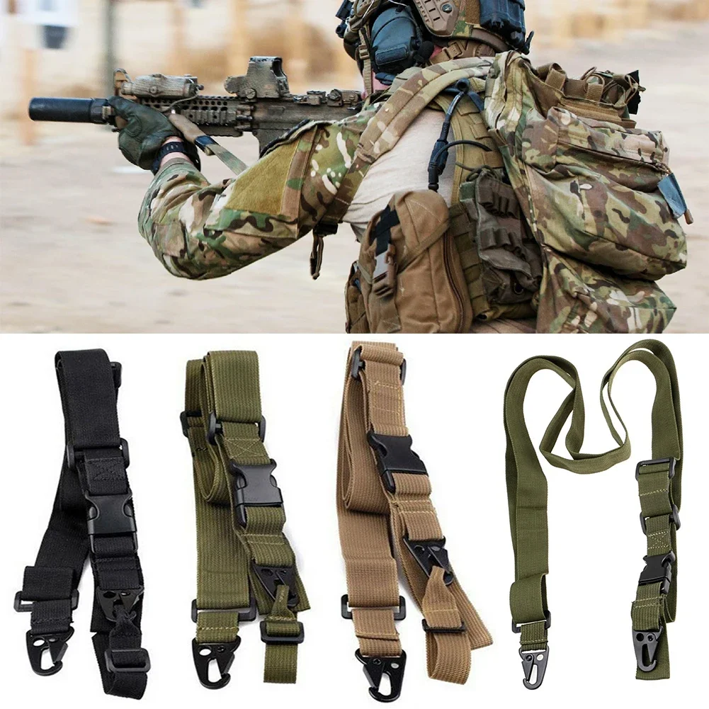 Three-point Adjustable Bungee for Rifle Gun Sling Strap Hook Safety Belt Wild Survival Training Tactical Equipment