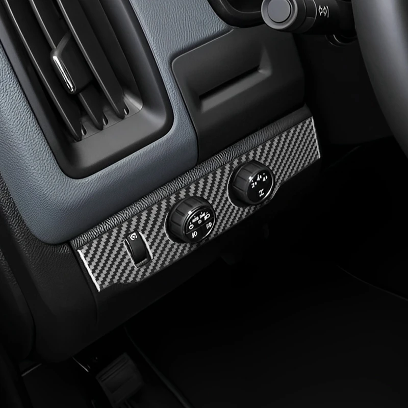 For Chevrolet Colorado 2015-2022 Soft Carbon Fiber Car Headlight Switch Control Knob Cover Trim Sticker Accessories