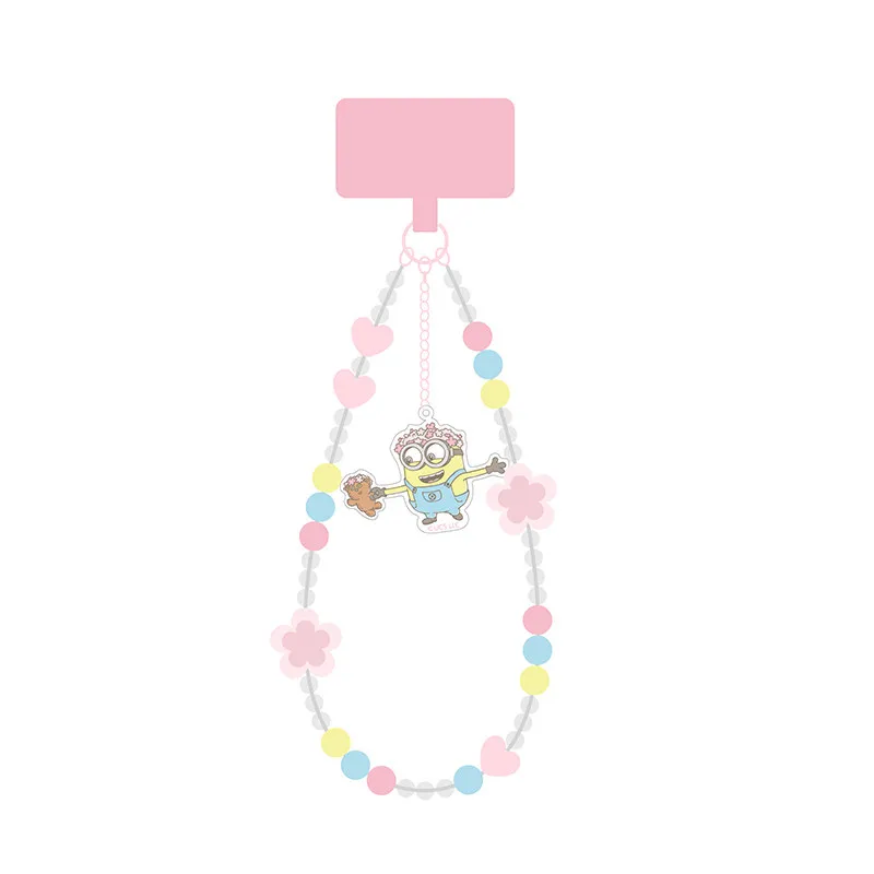 Universal Studios Minion Sakura Collection Pink Phone Strap Cute Kawaii Adjustable Lanyard Cell Phone Charm Keychain view 5