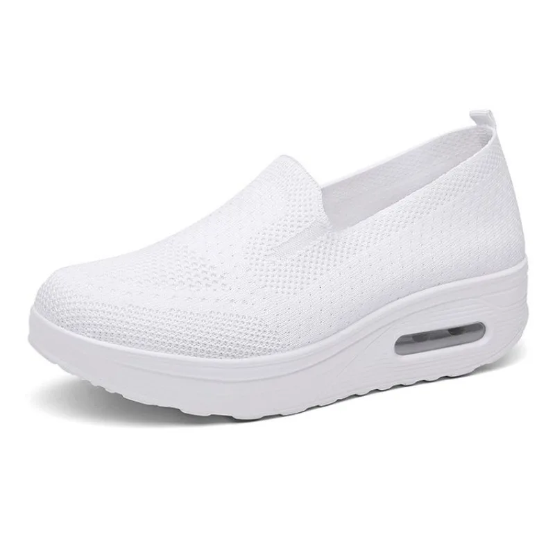 Zapatillas Deportivas Ortopédicas para Mujer, Estilo Mocasín, Vulcanizadas, Transpirables, con Plataforma, Sin Cordones