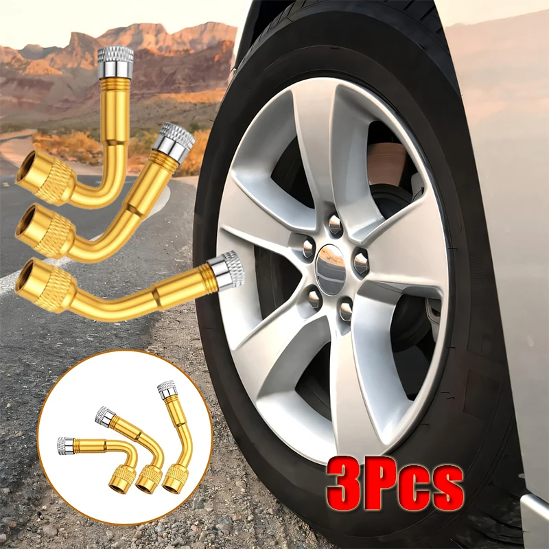 

3Pcs 45/90/135 Degree Air Tyre Valves For Truck Motorcycle Accessories Adapter Car Valve Extension Stem Brass High Quality