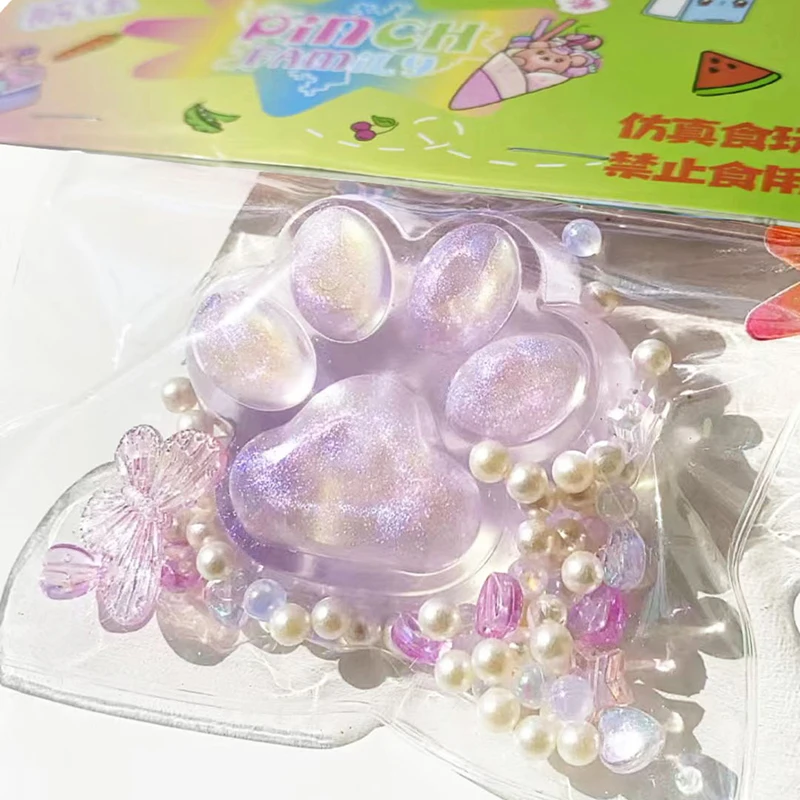 Creative น่ารักโปร่งใส Cat Paw Soft Pinch ของเล่นตลก Kawaii บีบยางนุ่มผู้ใหญ่เด็กความเครียดบรรเทา Vent ของเล่นของขวัญสนุก