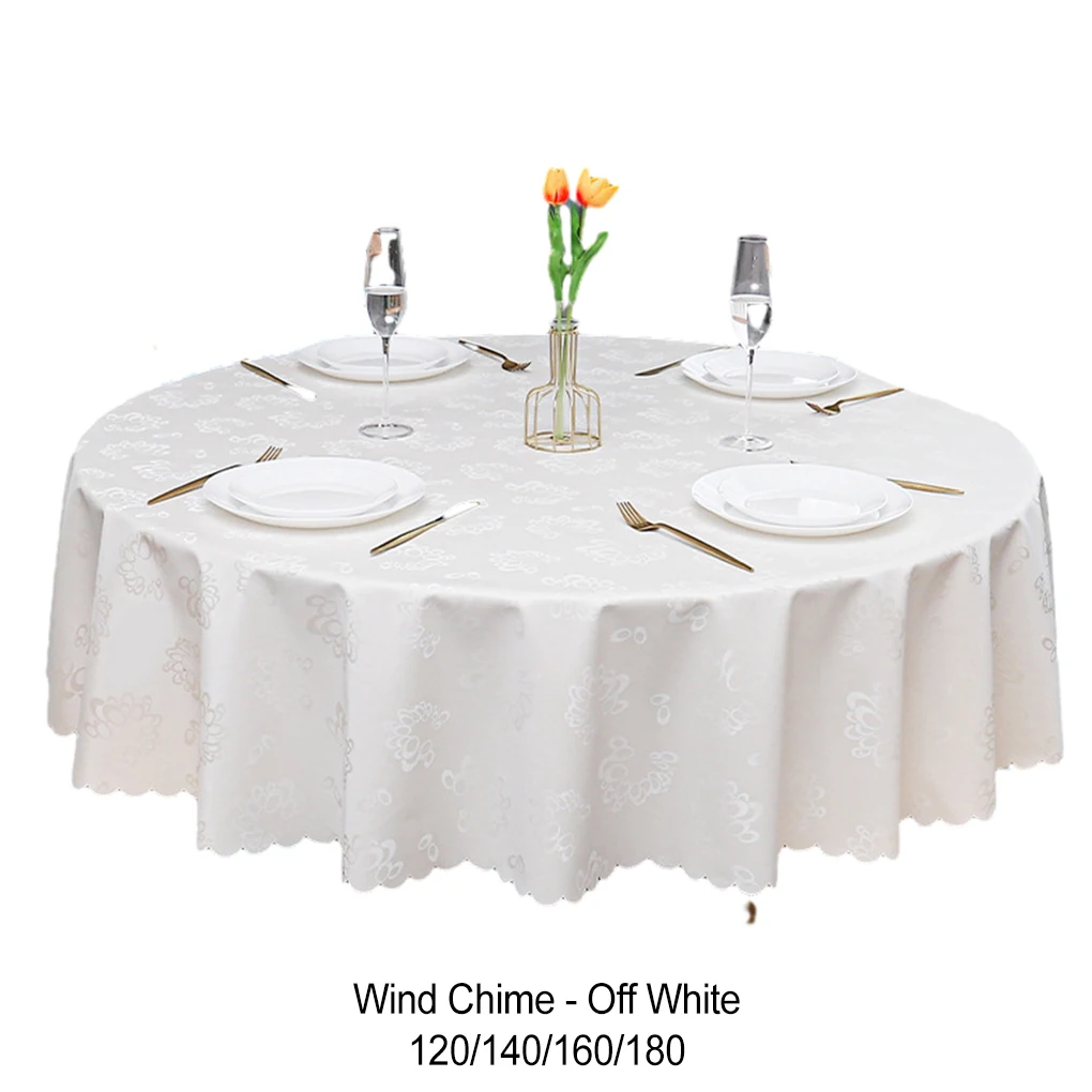 PU Waterproof And Tear-resistant Round Tablecloth For Cleaning Waterproof And Oil Resistant off-white 120cm