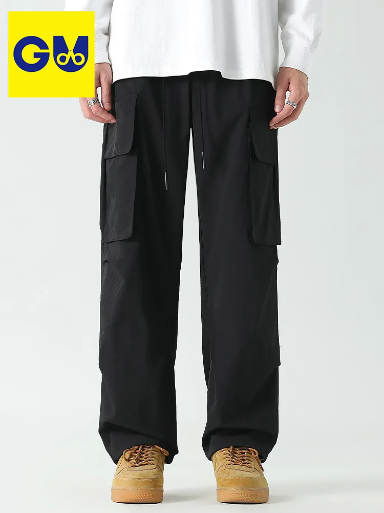 

Loose Straight Leg Mountain Climbing Trousers Men's Casual Faion Workwear Pants Spring Autumn Seasonal Wide Leg Umbrella So...