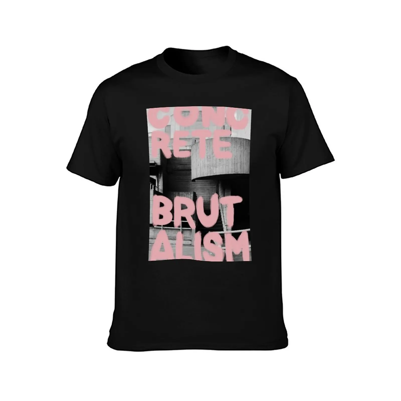 Concrete Brutalism Pink T-Shirt Luxury man graphic t shirts anime shirt graphics cotton t shirt men