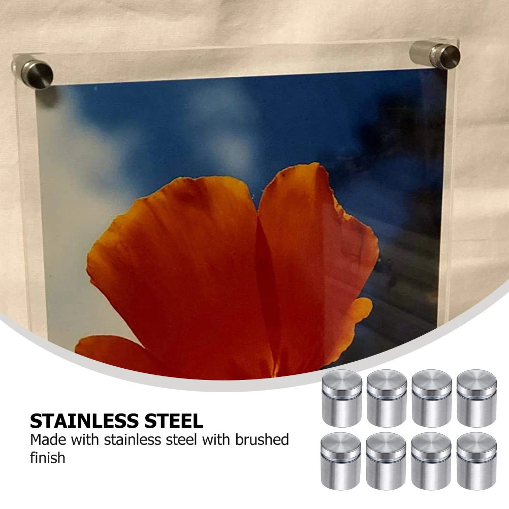 

8Pcs Professional Advertising Nails Stainless Steel Rustproof Decorative Screws Sign Standoff Standoff Nail Advertising Nail