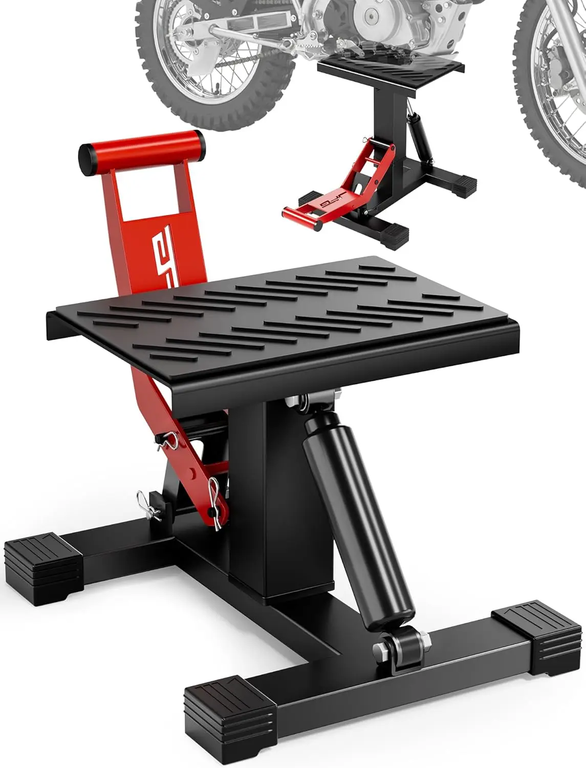 

Heavy-Duty Motorcycle Lift Stand, 1000Lbs Capacity, Adjustable Height for Dirt Bike Repair and Maintenance