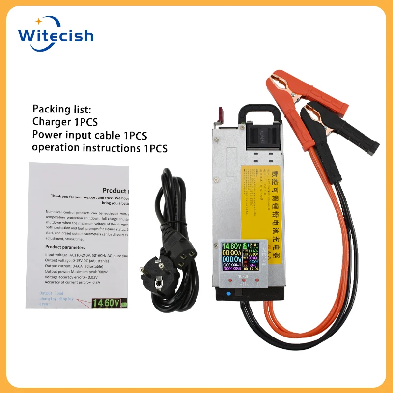 Einstellbares Ladegerät 12V 100A Lithium-Ladegerät 14,6V 100A Lifepo4-Ladegerät 0-15V 0-100A Batterieladegerät 3,65V, 12,6V, 14,6V, 60A, 50A – Detail 6