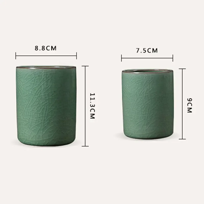 Ceramic Pen Holder Chinese Style Calligraphy Painting Brush Storage Container Brush Washing Cylinder Porcelain Desk Organizer