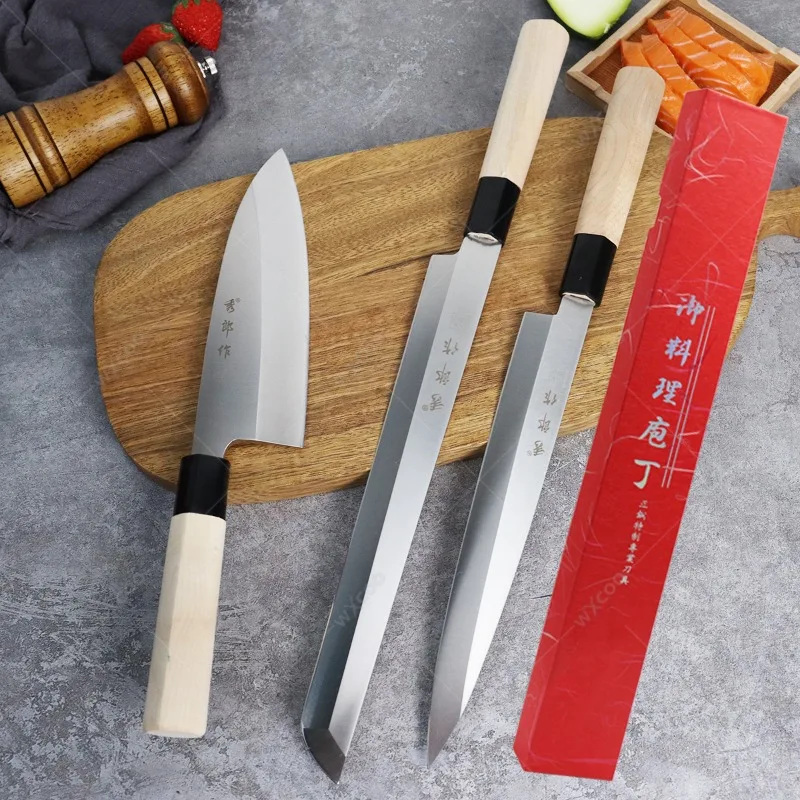 

WXCOO Japanese Sushi Knife Sashimi Sushi Knife Slicing Knife Cooking Knives Cutting Sushi Fish Filleting Slicing Meat Cleaver