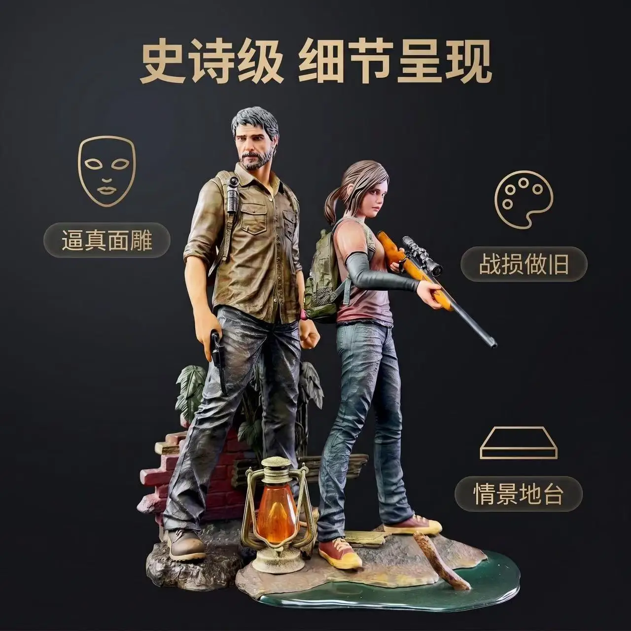 The Last of Us Joel and Ellie Double Statue, the Last of Us Game Merchandise, Collectible Display Model - view 2