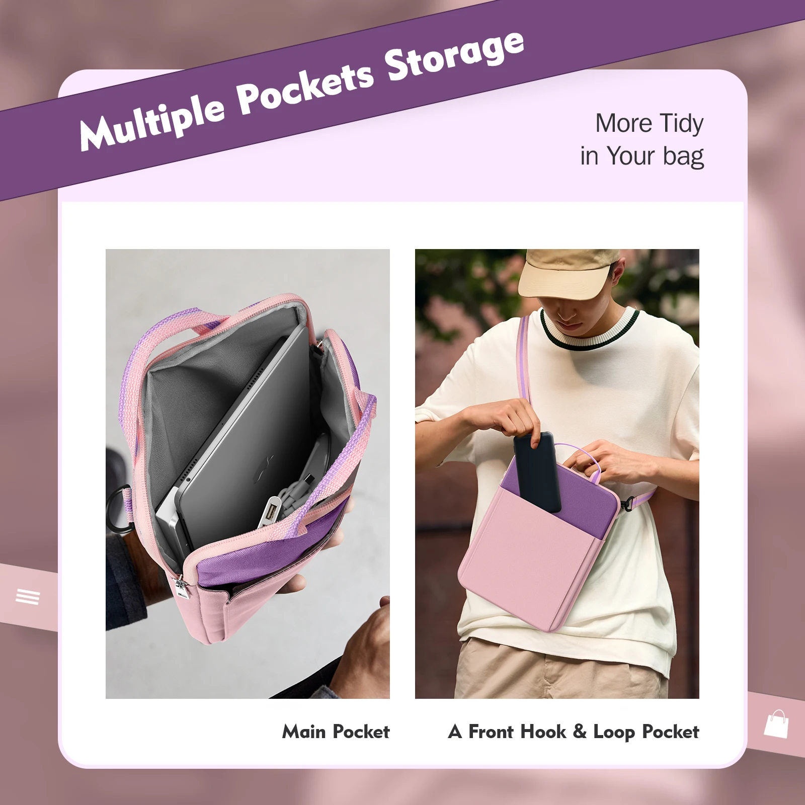 MOKO Tablet Bag for Primary School Students,Book Bag for MacBook Air 11.6/iPad 10th Bag/Pro11,11.6-inch Handbag Strap laptop Bag