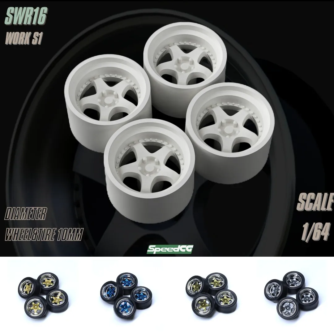 SpeedCG 1/64 ABS Wheels with Rubber Tire Type J Modified Parts Diameter 10mm For Model Car Racing Vehicle Toy Hotwheels Tomica